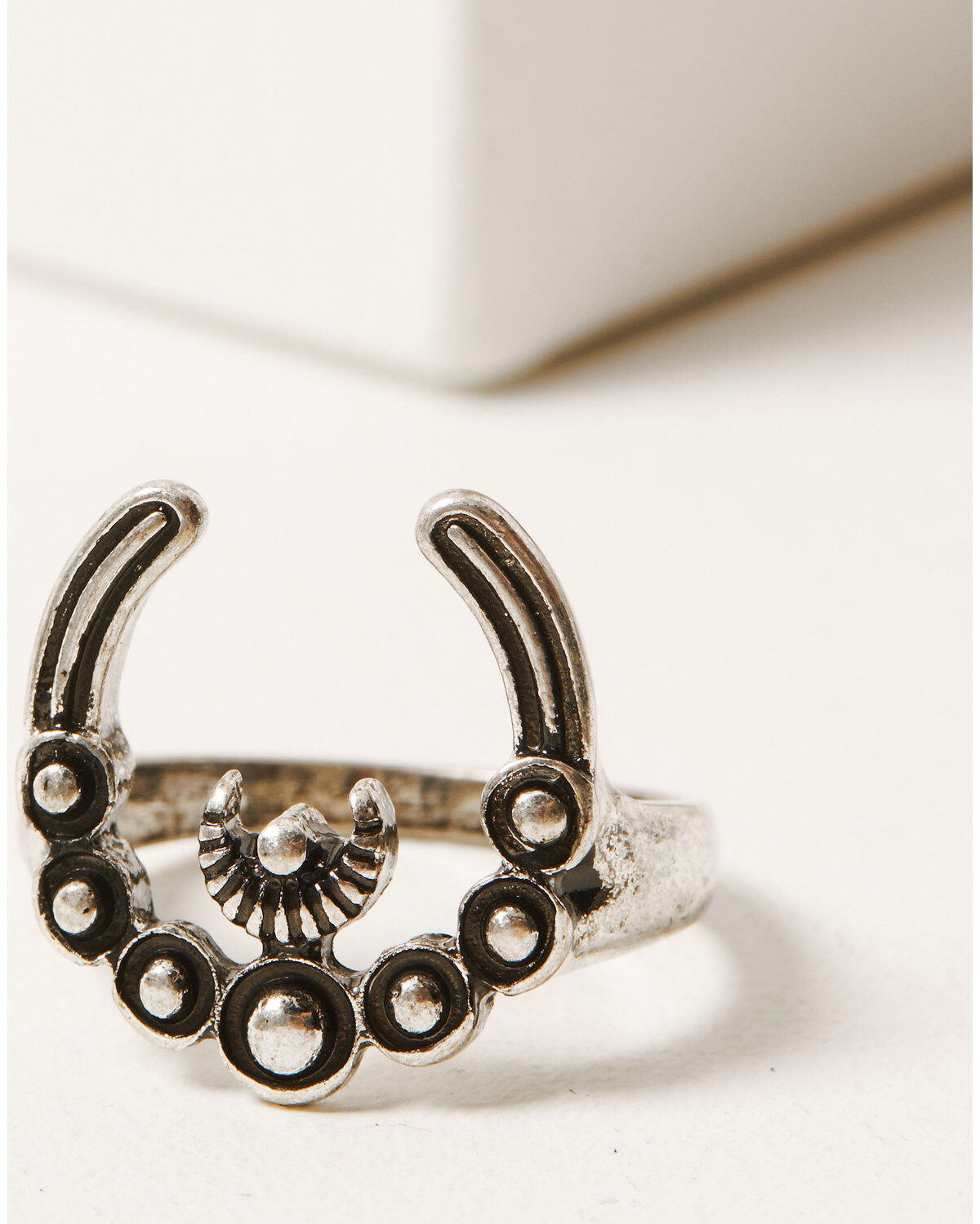 Image #2 - Shyanne Women's Silver & Turquoise Squash Blossom 5-piece Ring Set, Silver, hi-res