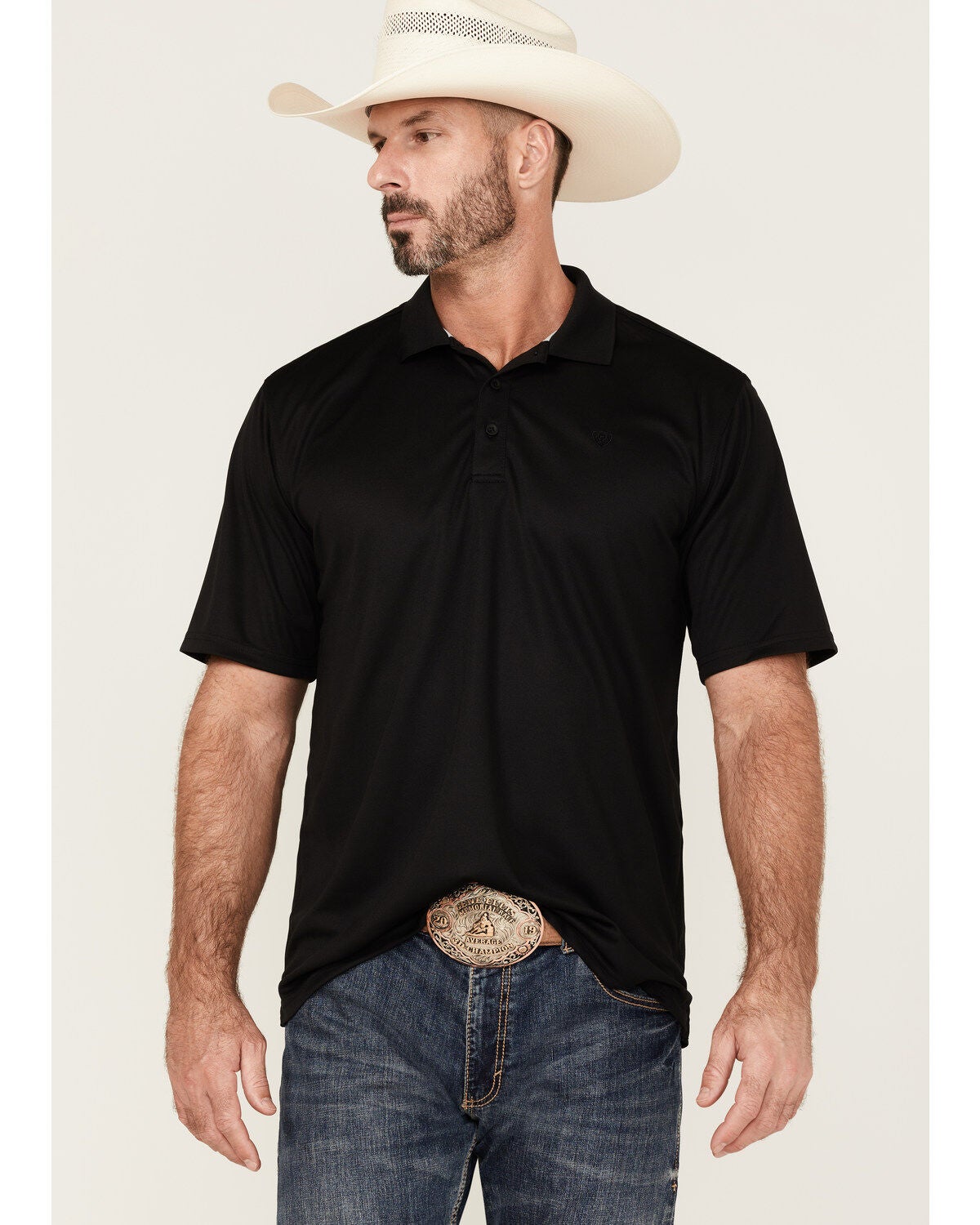 Ariat Men's TEK Polo Shirt - Big & Tall, Black, hi-res
