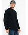 Image #3 - Hawx Men's Black Logo Crew Long Sleeve Work T-Shirt - Big, Black, hi-res