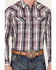 Image #3 - Moonshine Spirit Men's Back Stage Plaid Print Long Sleeve Snap Western Shirt, Purple, hi-res