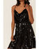 Image #3 - Wishlist Women's Black Sequins Tie-Back Strap Mini Dress, , hi-res