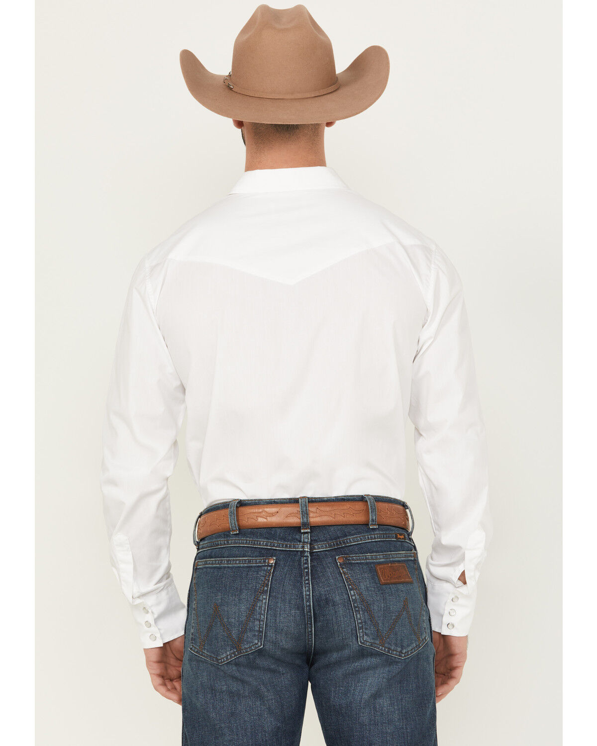 Image #4 - Gibson Men's Solid Long Sleeve Snap Western Shirt - Big, White, hi-res