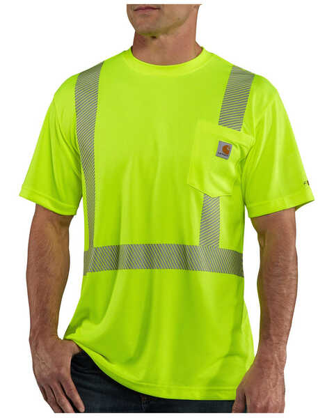 Carhartt Force High-Vis Short Sleeve Class 2 T-Shirt - Big & Tall, Yellow, hi-res