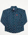 Image #1 - Cinch Toddler Boys' Flag Print Long Sleeve Button-Down Western Shirt, Navy, hi-res