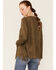Image #3 - Vocal Women's Dark Olive Tiered Fringe Faux Suede Open-Front Jacket, , hi-res