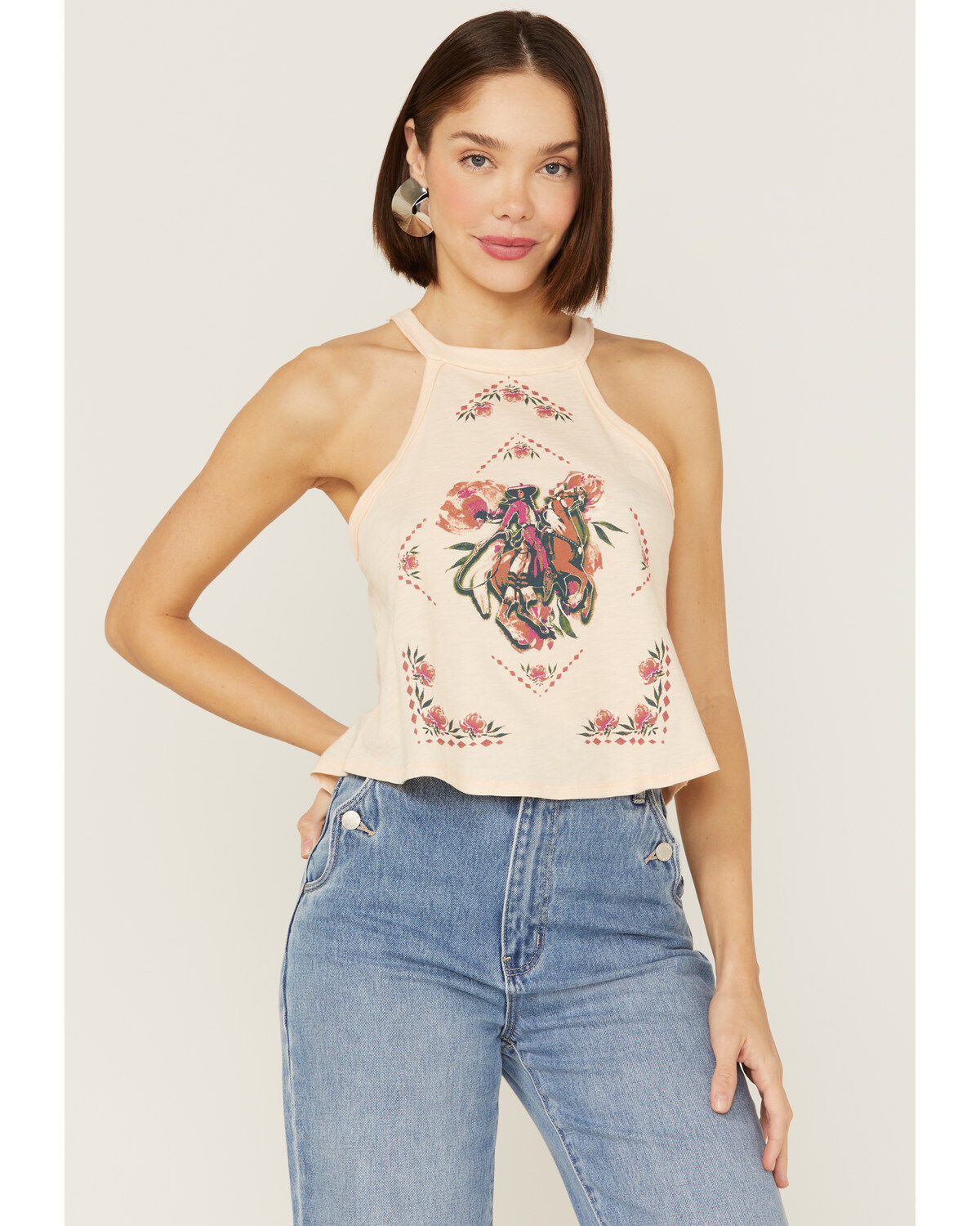 Image #1 - Shyanne Women's Vaquera Floral Graphic Halter Top, , hi-res