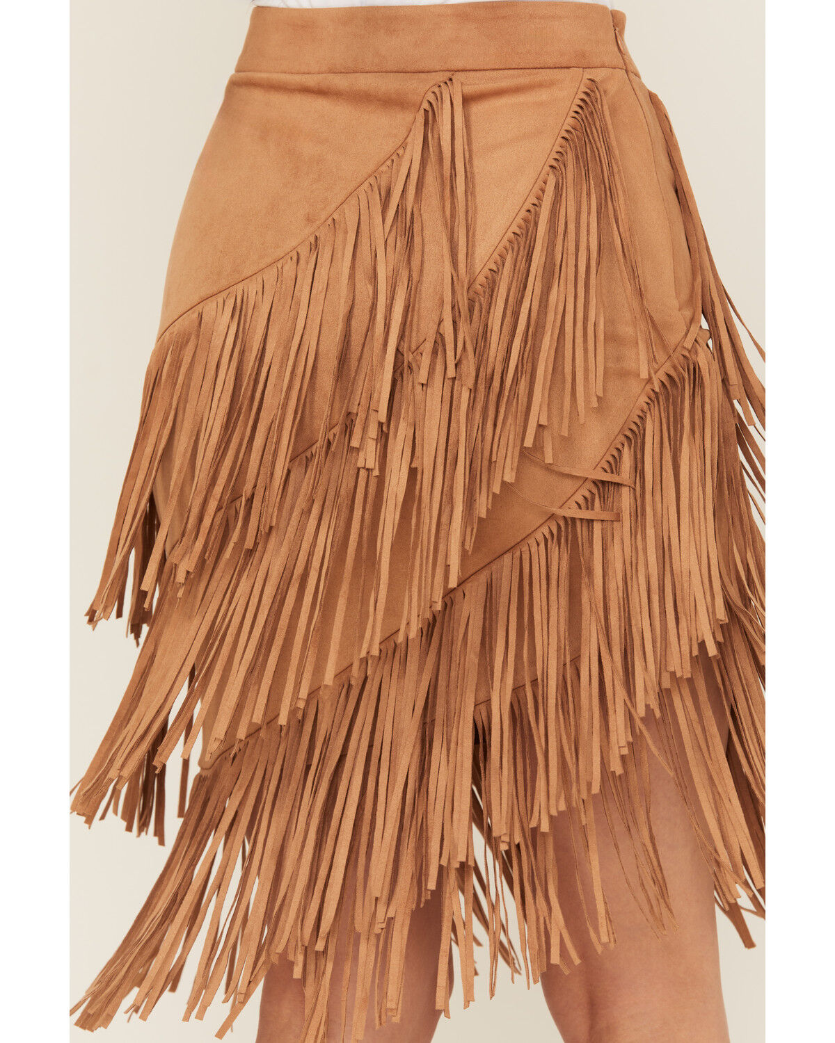 Image #4 - Idyllwind Women's Tina Faux Suede Fringe Mini Skirt, Tan, hi-res