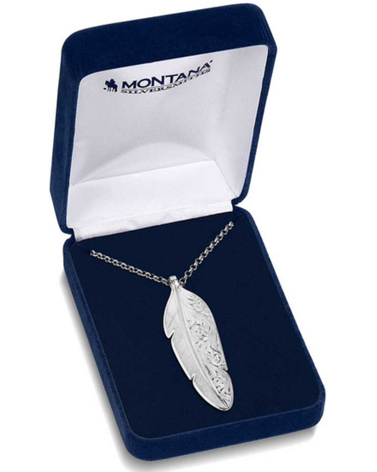Image #3 - Montana Silversmiths Women's Love You More Feather Necklace, Silver, hi-res