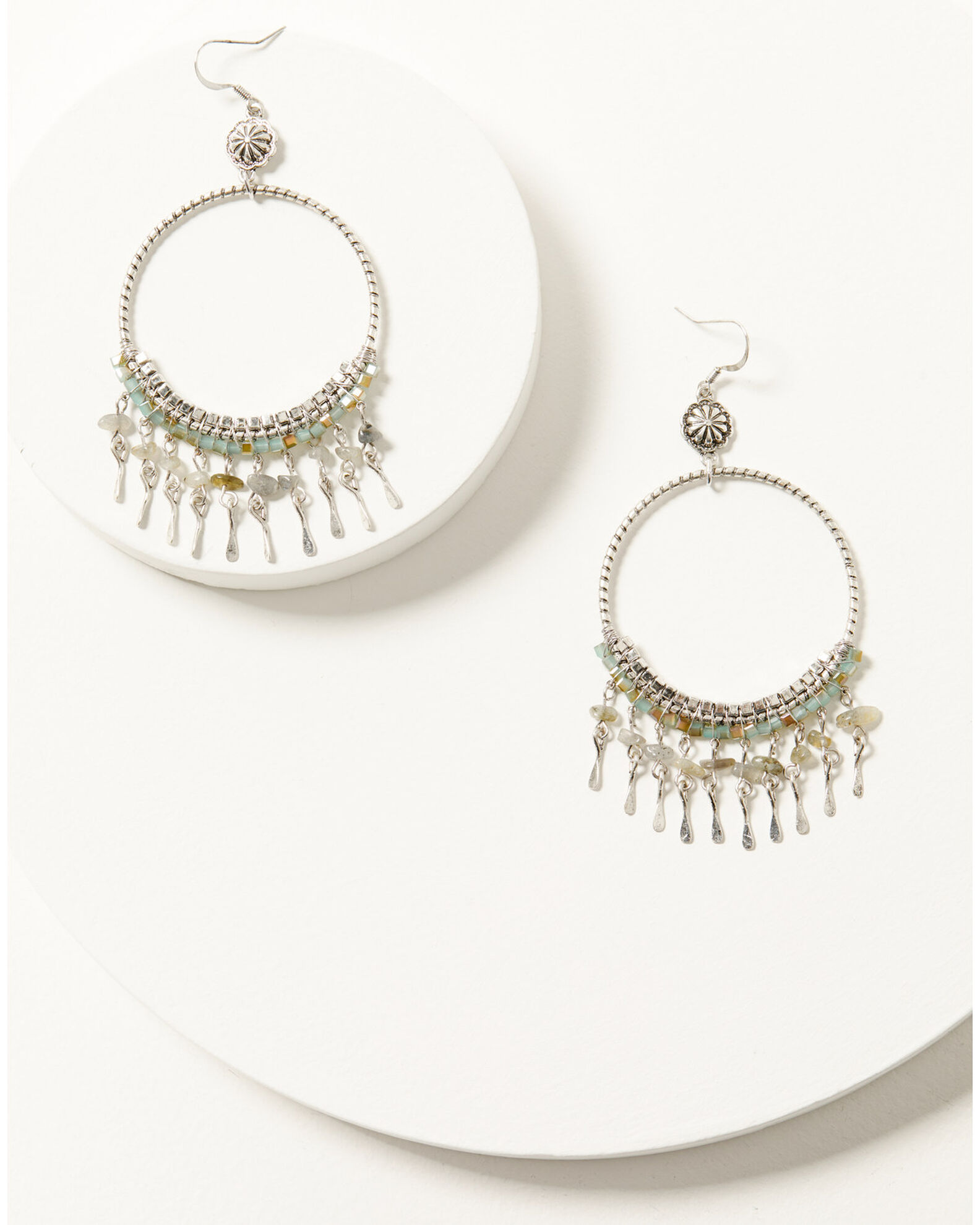 Shyanne Women's Soleil Silver Hoop Earrings