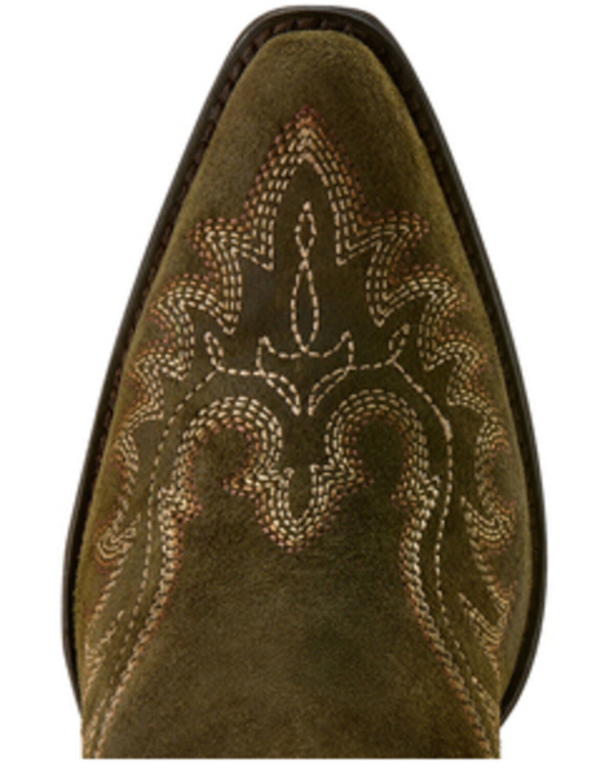Image #4 - Ariat Women's Chandler Suede Western Booties - Snip Toe, Olive, hi-res
