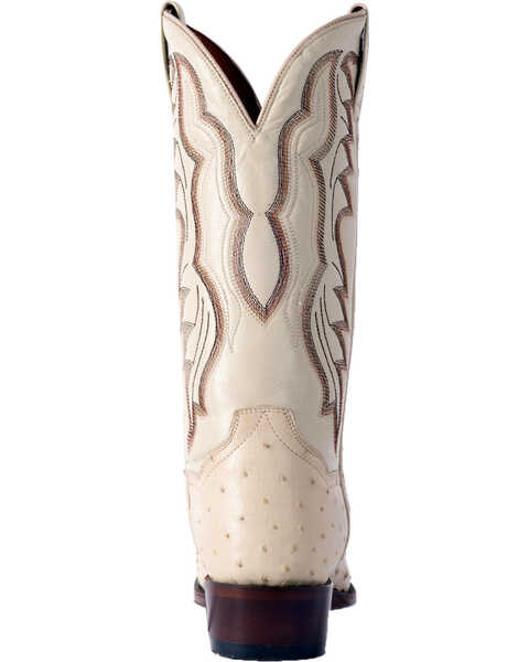Image #7 - Dan Post Men's White Pershing Full Quill Ostrich Boots - Medium Toe , , hi-res