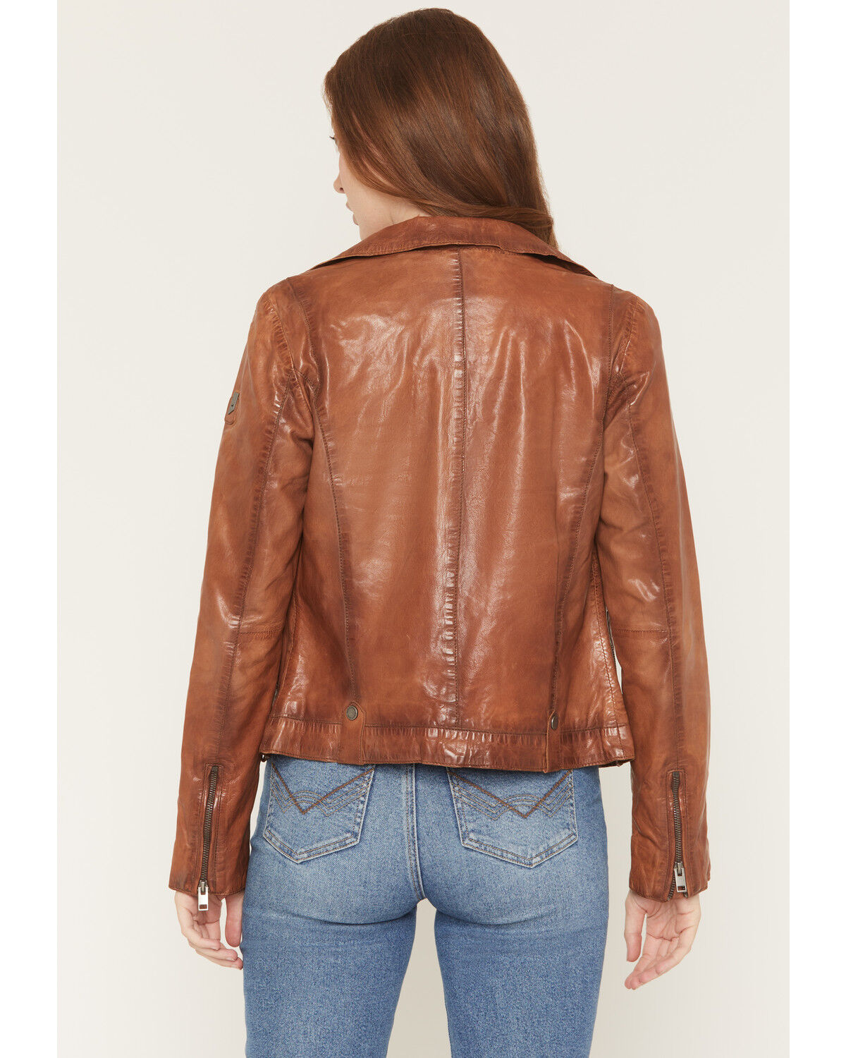 Image #4 - Mauritius Leather Women's Fayola Featherweight Leather Moto Jacket, Cognac, hi-res