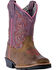 Image #1 - Dan Post Toddler Girls' Tryke Leather Boots - Square Toe , , hi-res