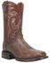 Image #1 - Dan Post Men's Dillinger Full Quill Ostrich Western Boots - Broad Square Toe, Brown, hi-res