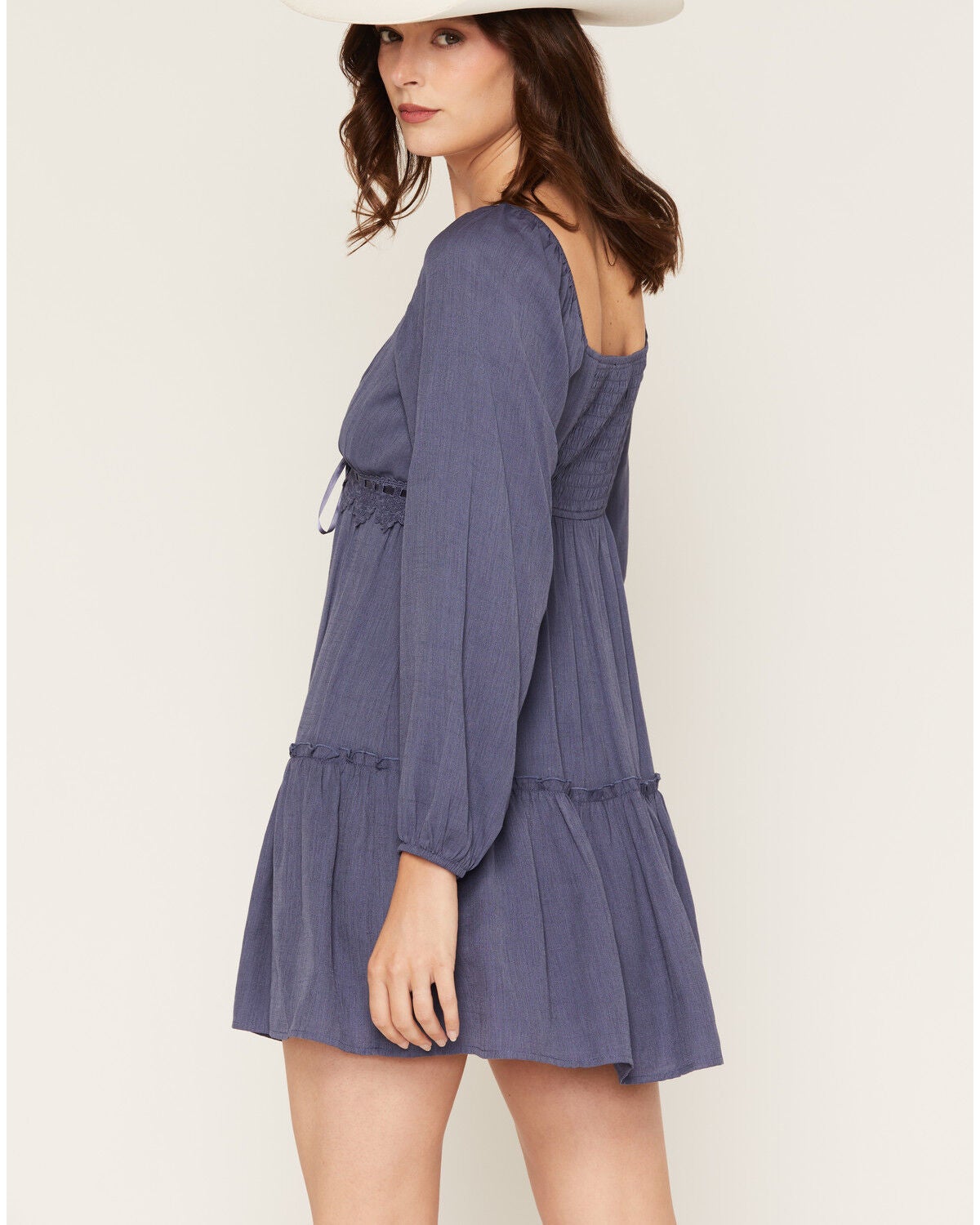 Image #4 - Ash & Violet Women's Solid Long Sleeve Mini Dress, Navy, hi-res