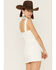Shyanne Women's Denim Button Mini Dress, White, hi-res