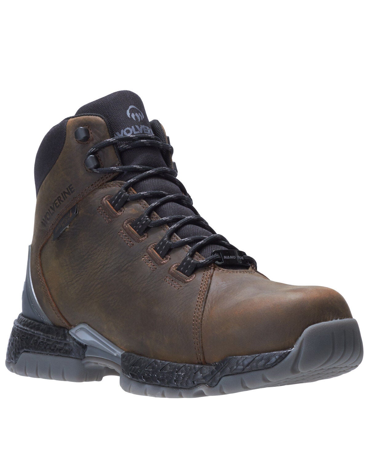 Wolverine Men's I-90 Rush Waterproof Work Boots - Composite Toe, Dark Brown, hi-res