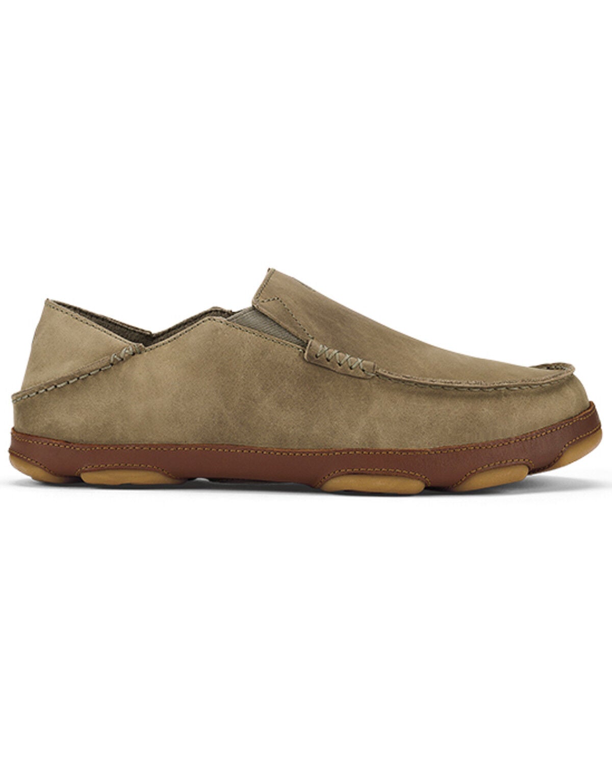 Image #2 - OluKai Men's Moloa Nubuck Slip-On Casual Shoes - Moc Toe, Tan, hi-res