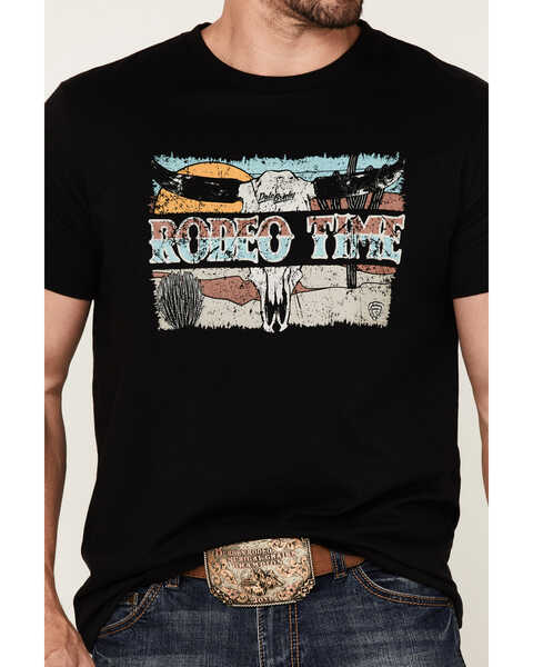 Image #3 - Dale Brisby Men's Rodeo Time Steerhead Skull Desert Graphic Short Sleeve T-Shirt , , hi-res