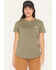 Image #1 - Carhartt Women's Force Relaxed Fit Midweight Short Sleeve Pocket Tee, Olive, hi-res
