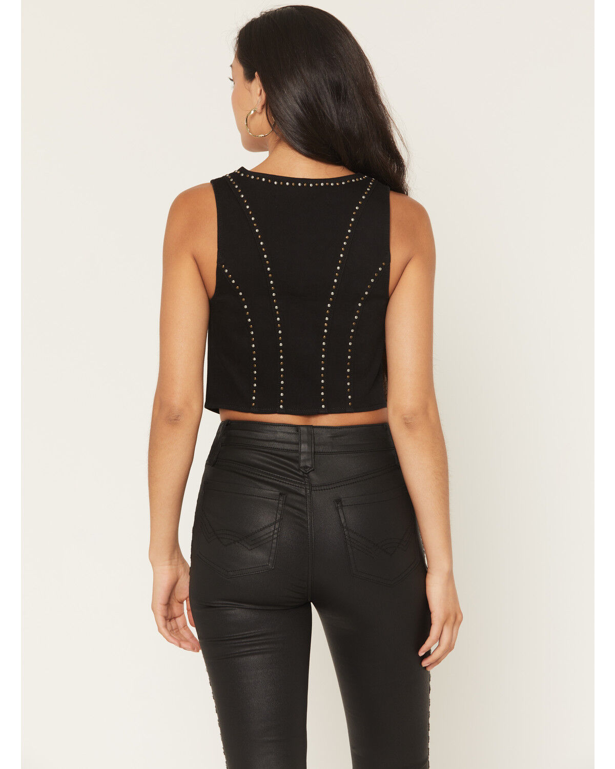 Image #4 - Idyllwind Women's Margin Studded Button-Down Vest, Black, hi-res