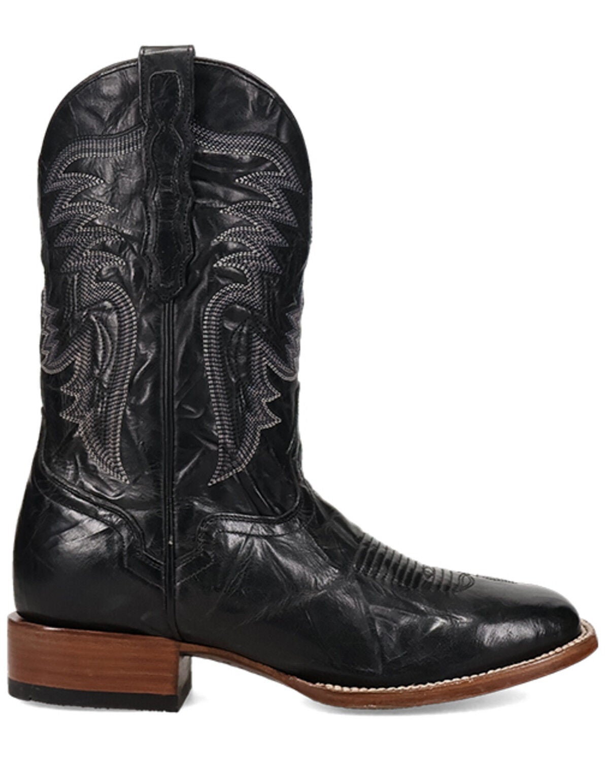 Image #2 - El Dorado Men's Crunch Western Boots - Broad Square Toe, Black, hi-res