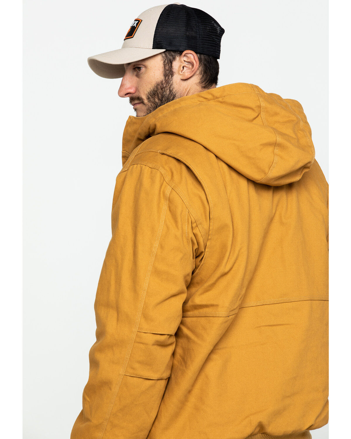 Image #5 - Hawx Men's Brown Canvas Quilted Bi-Swing Hooded Zip Front Jacket - Tall, , hi-res