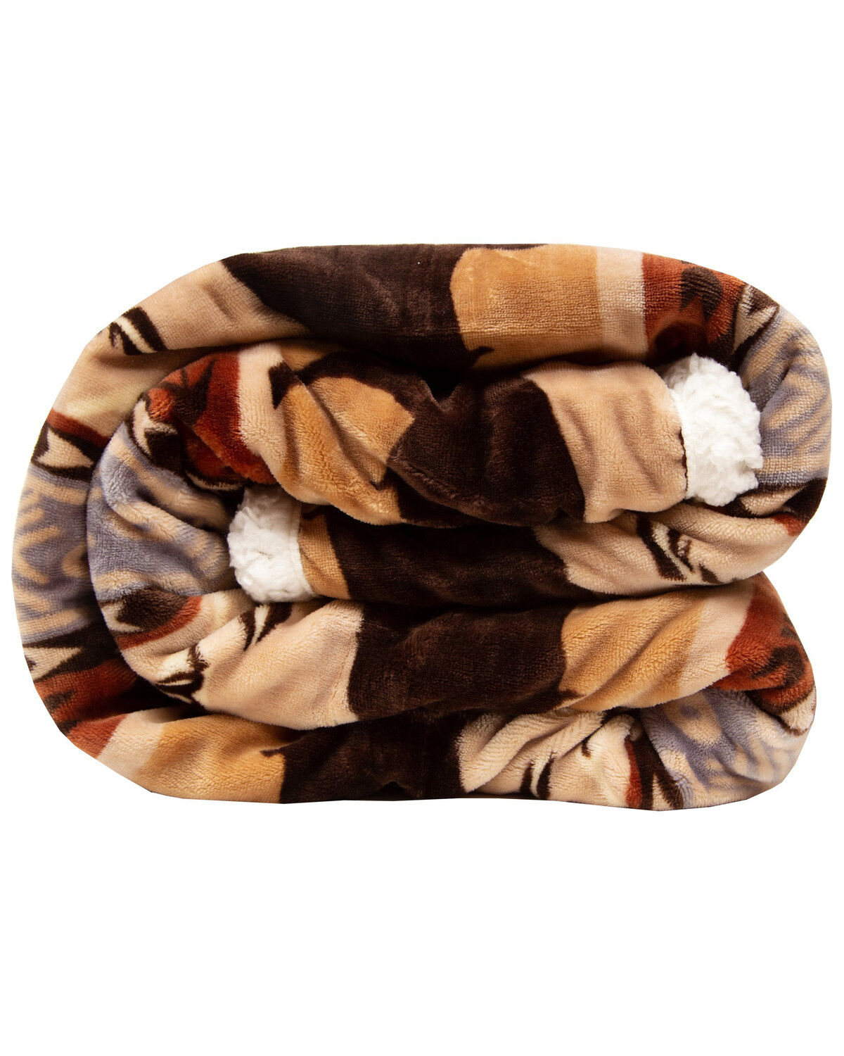 Image #4 - Carstens Home Wrangler Buffalo Southwestern Sherpa Fleece Throw Blanket, Blue, hi-res