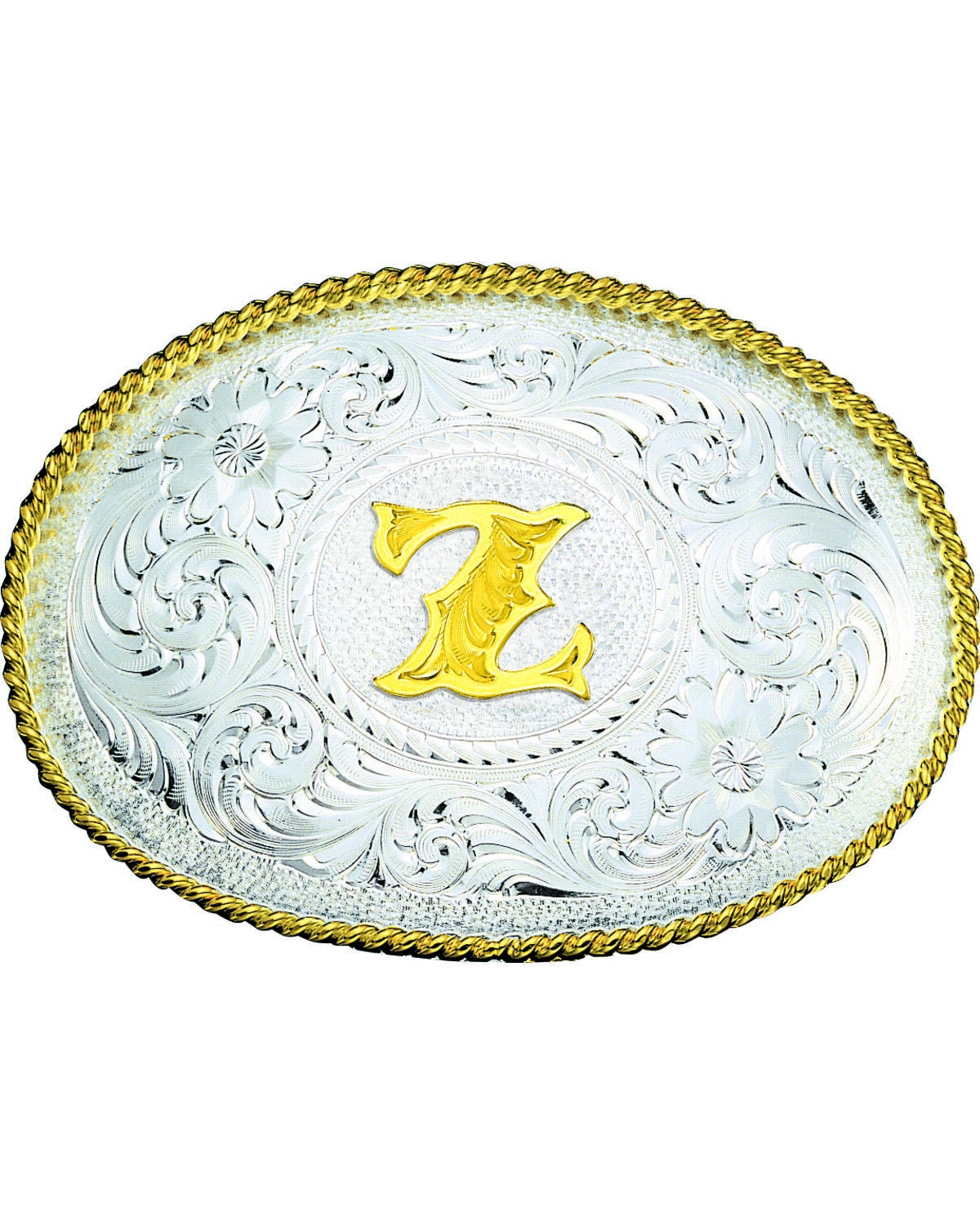 Montana Silversmiths Engraved Initial Z Western Belt Buckle, Multi, hi-res