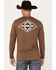 Image #1 - RANK 45® Men's Dusty Arena Southwestern Logo Long Sleeve Graphic T-Shirt, Brown, hi-res