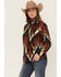 Image #2 - Wrangler Retro Women's Southwestern Print Sherpa Pullover, Teal, hi-res