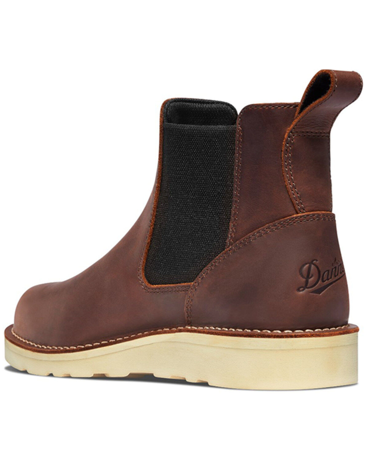 Image #3 - Danner Men's 6" Bull Run Chelsea Wedge Work Boots - Steel Toe, Brown, hi-res