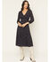 Image #1 - Idyllwind Women's Partner DItsy Floral Print Long Sleeve Midi Dress, Indigo, hi-res