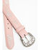 Image #2 - Shyanne Women's Embroidered Floral Rhinestone Western Belt, Light Pink, hi-res