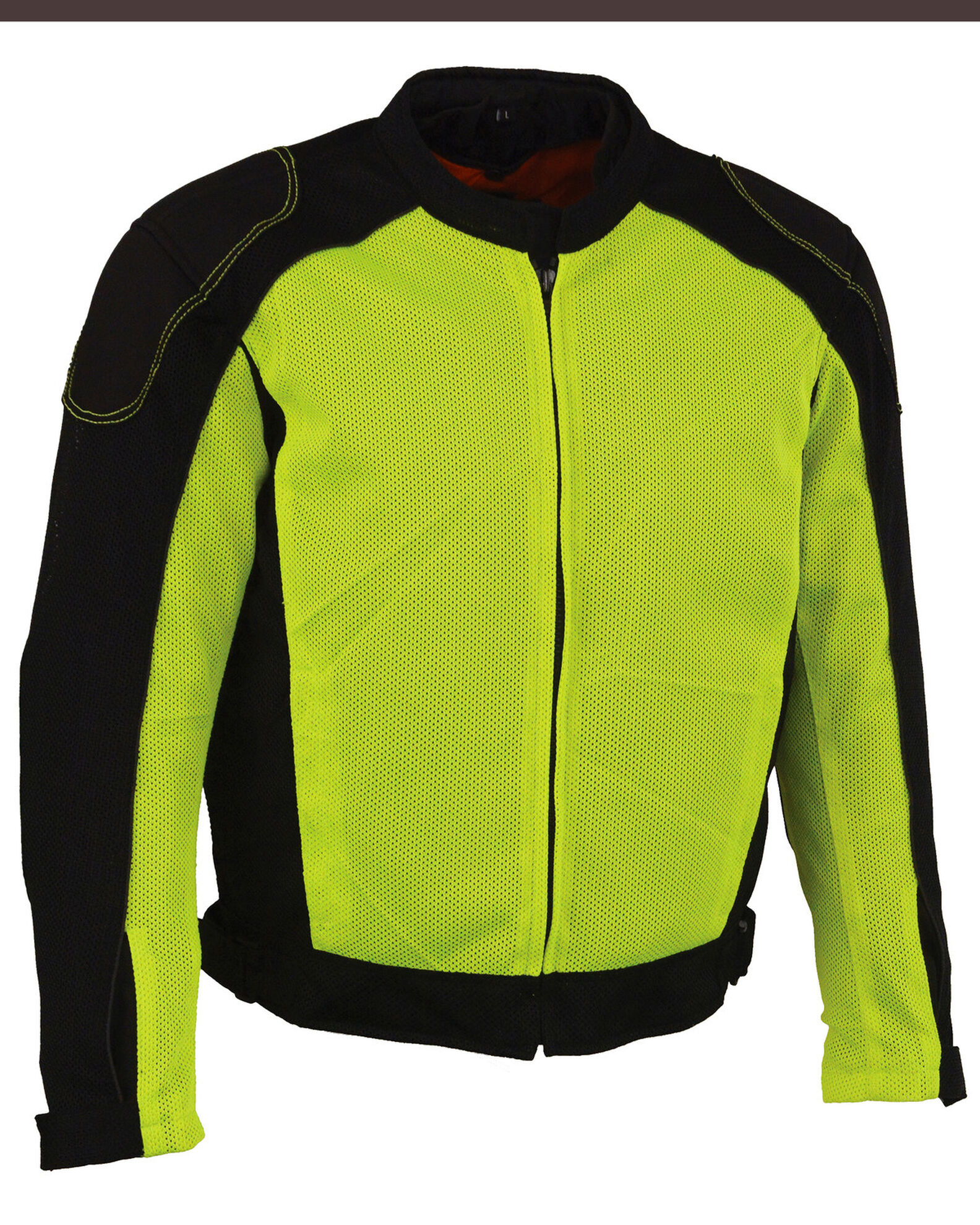 Image #1 - Milwaukee Leather Men's High Visibility Mesh Racer Jacket with Removable Rain Liner - 3X, Bright Green, hi-res