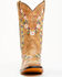 Image #5 - Corral Girls' Floral Embroidered Blacklight Western Boots - Square Toe, Honey, hi-res