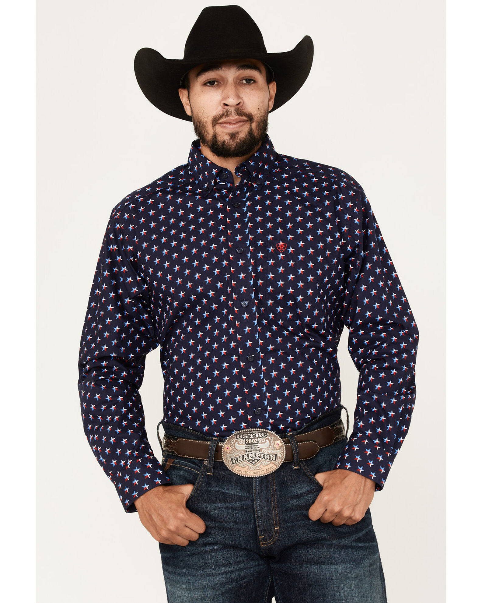 Ariat Men s Nossen Texas Star Print Button Down Western Shirt Boot Barn