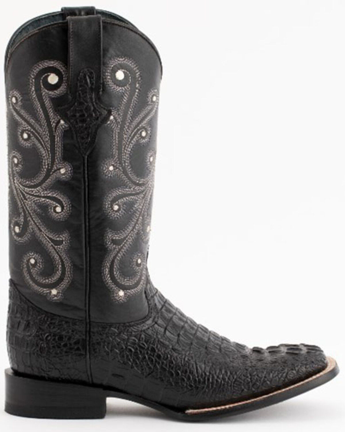 black crocodile print boots