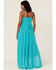 En Creme Women's Metallic Dobby Dot Maxi Dress , Teal, hi-res