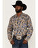 Ariat Men's Hart Retro Tropical Print Long Sleeve Snap Western Shirt , Tan, hi-res