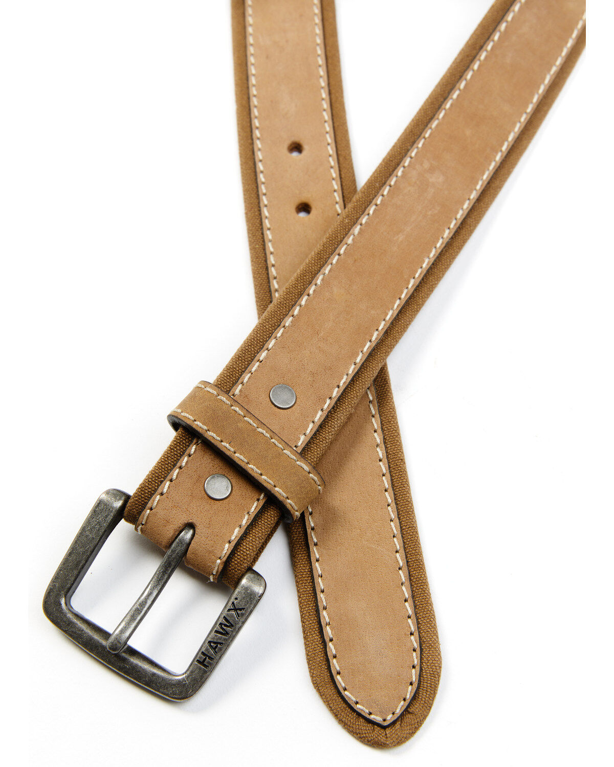 Image #2 - Hawx Men's Buff Brown Leather Belt, Brown, hi-res