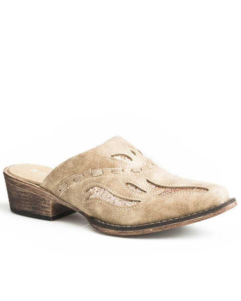 Roper Women's Tan Vintage Whipstitched Mule Shoes - Snip Toe, Tan, hi-res