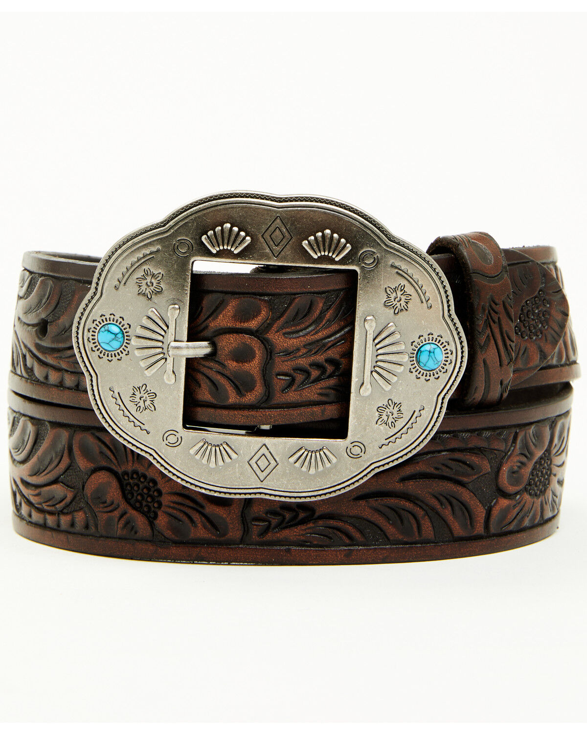 Image #1 - Idyllwind Women's Bresslynn Tooled Western Belt, Brown, hi-res