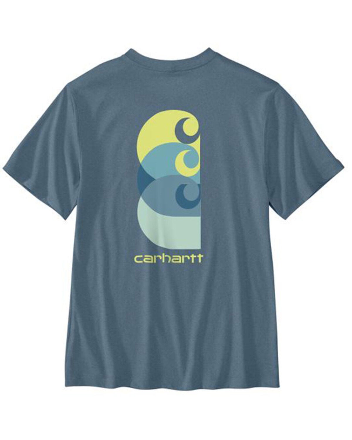 Carhartt Men's Relaxed Fit Lightweight Short Sleeve Graphic Pocket T-Shirt, Heather Blue, hi-res