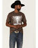 Cowboy Hardware Men's Barbed Skull Graphic T-Shirt , Brown, hi-res
