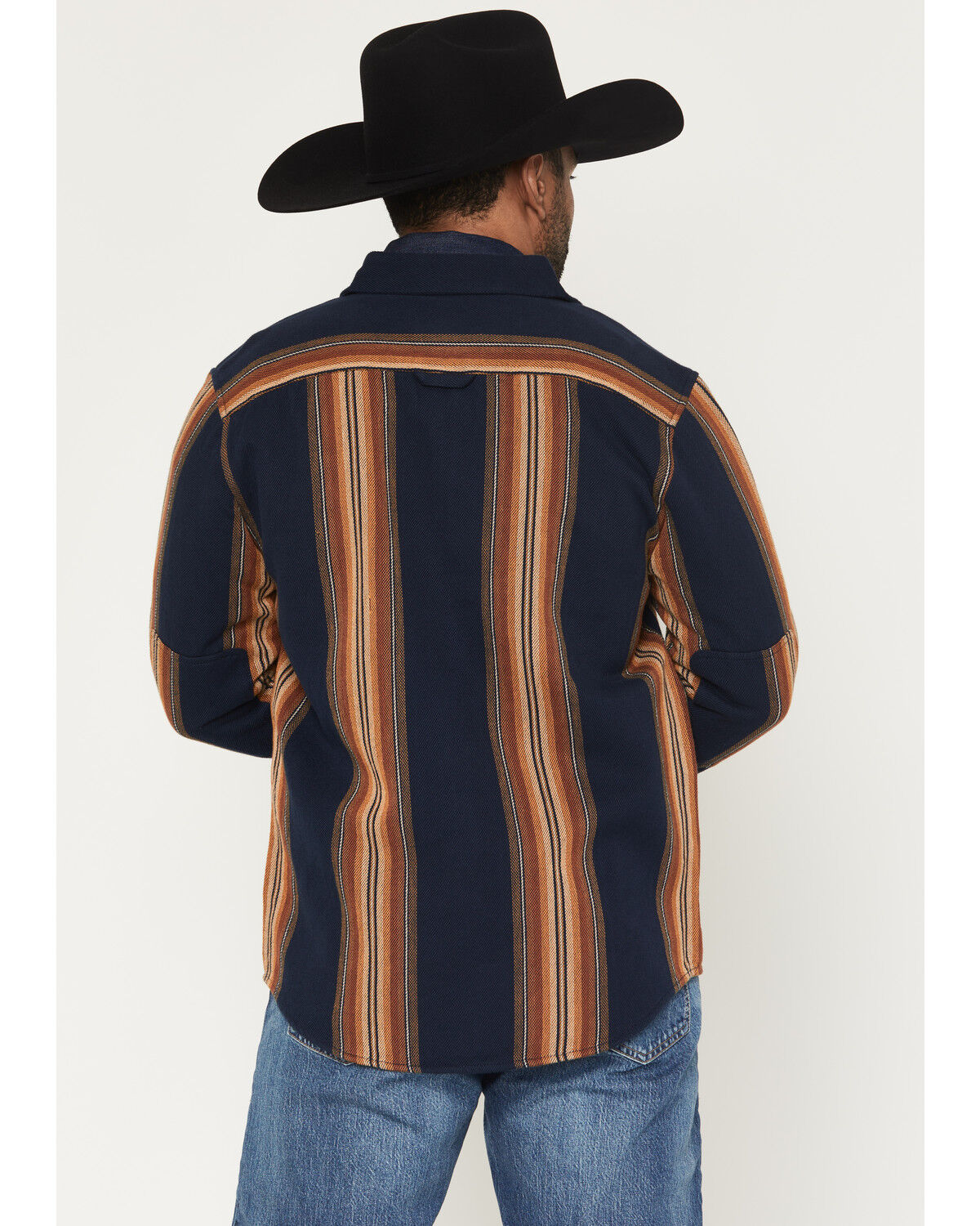 Image #4 - Pendleton Men's Weston Striped Long Sleeve Button-Down Flannel Shirt, Navy, hi-res