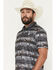 Image #2 - Rock & Roll Denim Men's Steerhead Print Short Sleeve Button-Down Stretch Polo Shirt, Black, hi-res
