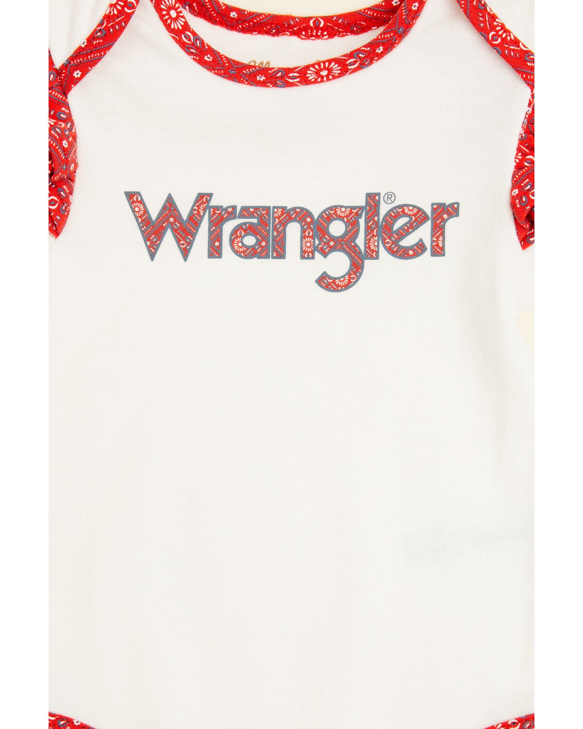 Image #2 - Wrangler Infant Girls' Logo Paisley Short Sleeve Snap Onesie, White, hi-res