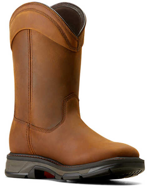 Ariat Men's 11" WorkHog XT Wellington Waterproof Work Boots - Soft Toe , Brown, hi-res