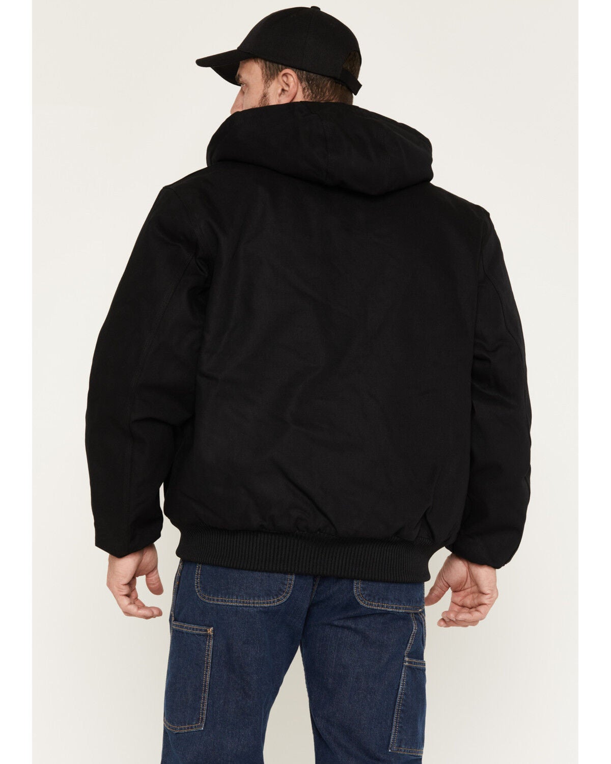 Image #4 - Carhartt Men's Flannel Lined Loose Fit Firm Duck Active Jacket - Tall, Black, hi-res